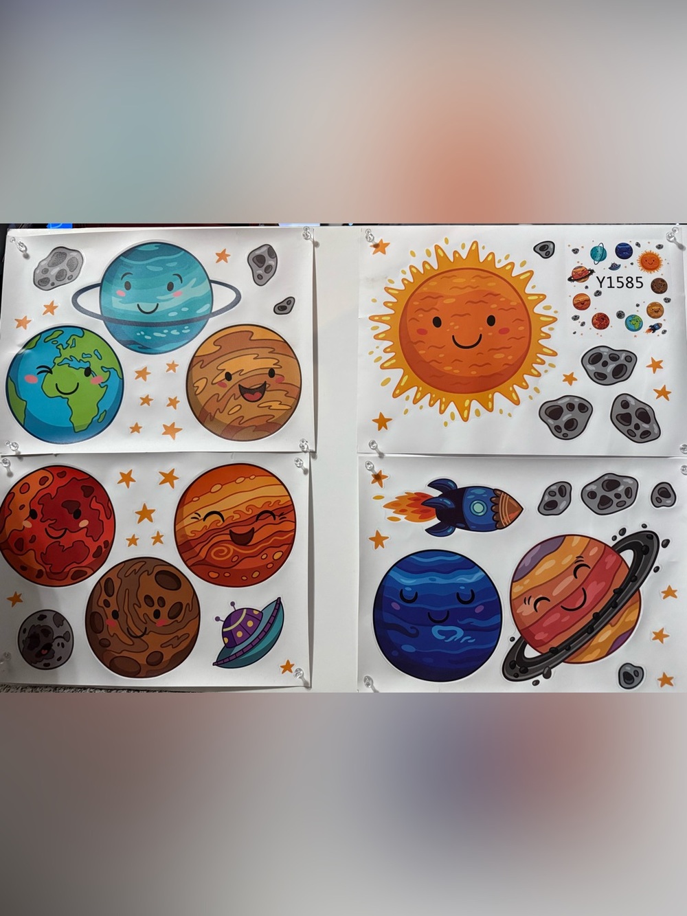 Playful Solar System Wall Stickers - Colorful Planet Set